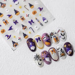 image-tensor Halloween Pumpkin Nail Stickers Diamond Series