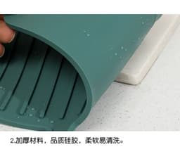 image-Silicone Drain Pad - S/M/L Sizes, Off-White/Gray/Green, Multi-Functional Kitchen Sink