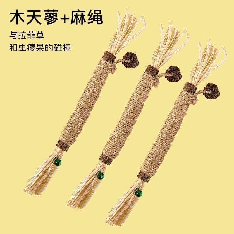 image-Guazhou Mu Polygonum Wood Cat Chew Toy with Catnip