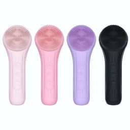 image-Silicone Facial Cleanser Brush - Black Ultrasonic Massage