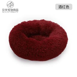 image-Plush cat litter kennel round removable and washable kennel winter warmth pet supplies bed dog bed kennel