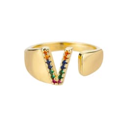 image-Retro Zirconia 26 Letter Adjustable Ring - Personalized Fashion Design