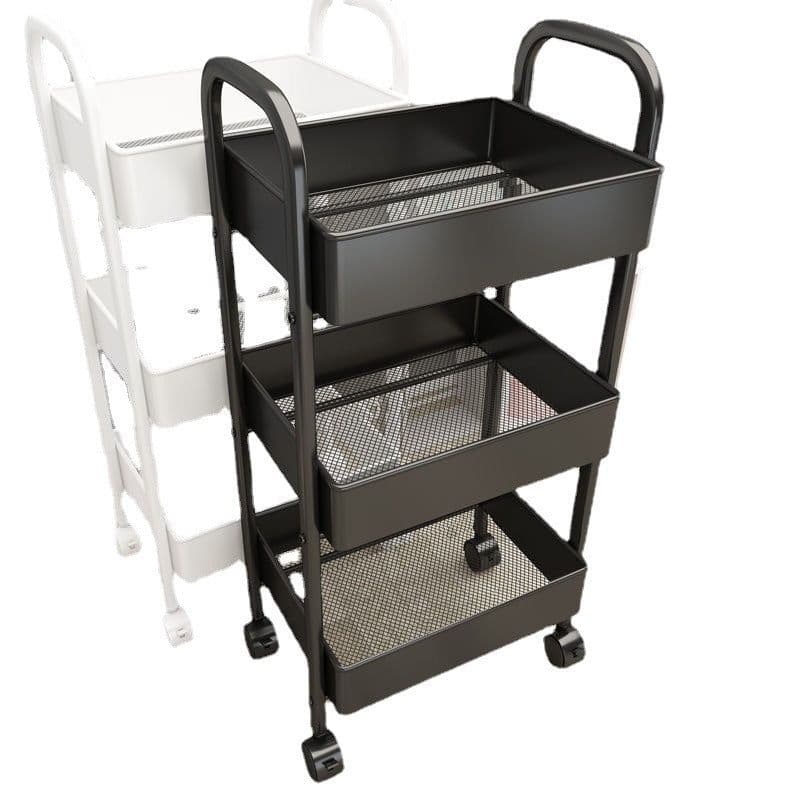 image-Small Trolley Rack Multi-Layer Storage - Black