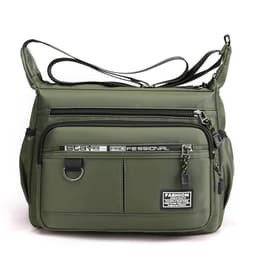 image-Men's Shoulder Bag - Grey Oxford Polyester