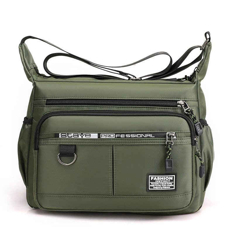 image-Men's Shoulder Bag - Grey Oxford Polyester