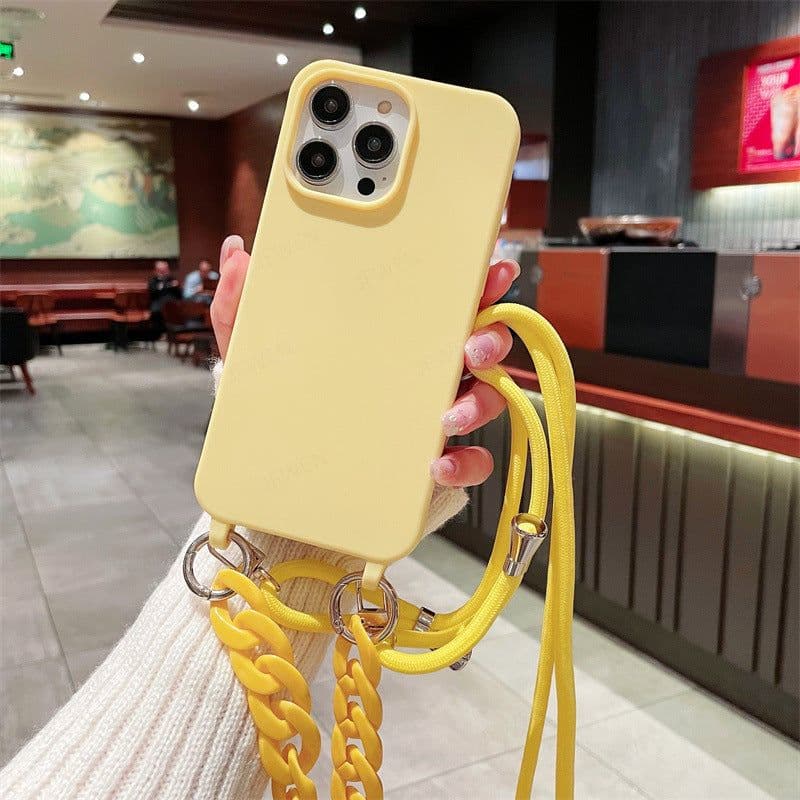 image-iPhone 14 Max Case - Grey TPU Messenger Chain