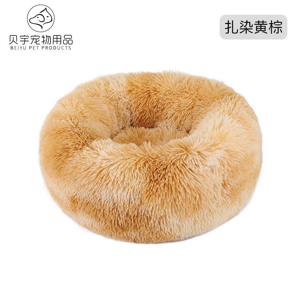 image-Plush cat litter kennel round removable and washable kennel winter warmth pet supplies bed dog bed kennel