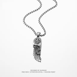 image-Xuanhao Eye of Horus Feather Necklace - Stainless Steel