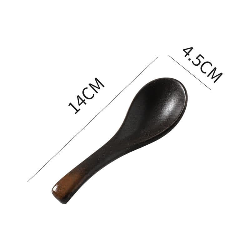 image-Creative Ceramic Spoon - Sesame Gold Flower