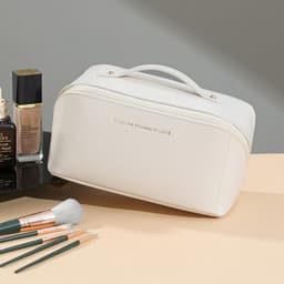 image-Percy Cosmetic Bag - Black PU Large Capacity