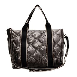 image-Grey Nylon Tote Bag - Soft Handle Rhombus