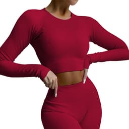 image-2021 Yoga Suit - Brown Four-Piece Set, Short Sleeve, Leggings, Size S