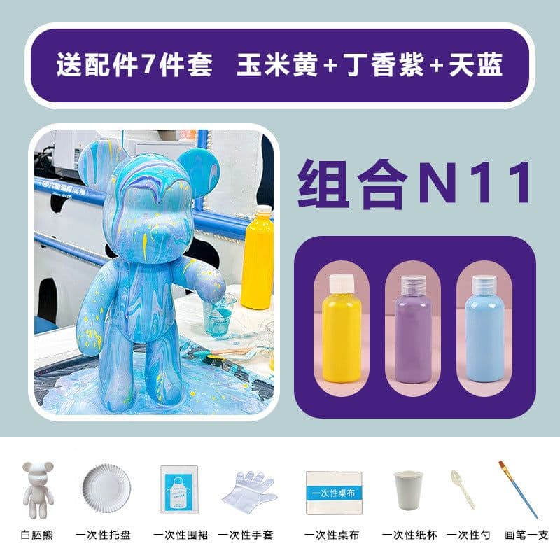 image-Fluid Bear DIY Paint Set - 6 Colors 60ml