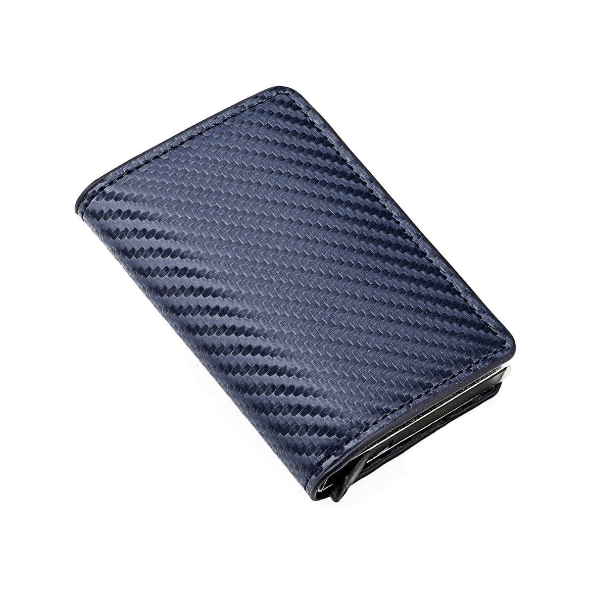 image-Amazon men's card bag straw mat pattern card holder men's business metal wallet aluminum alloy multi-card slot automatic card box