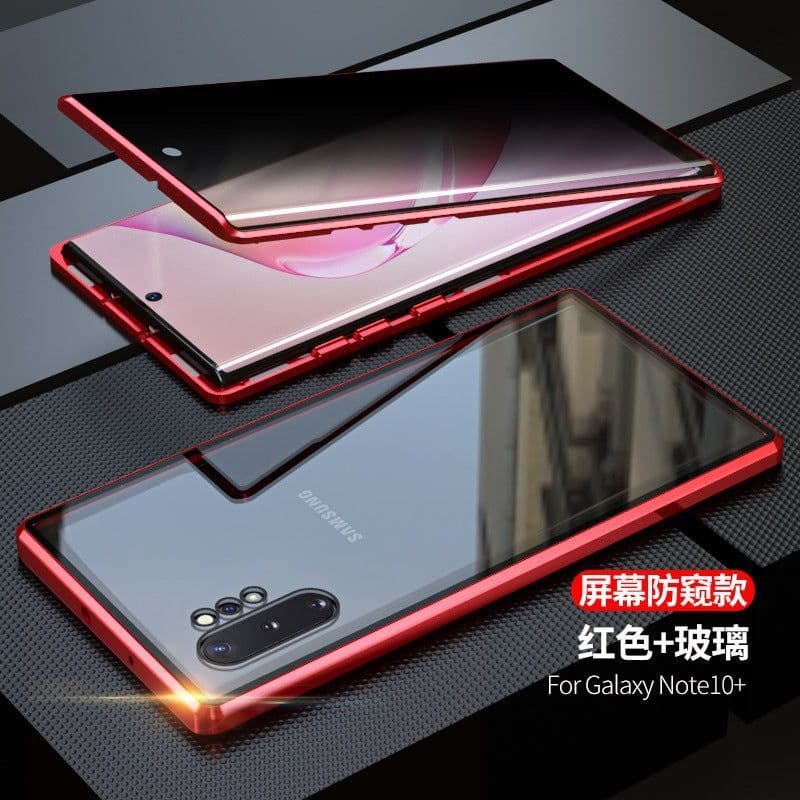 image-Suitable for Samsung note20 anti-peep Magneto mobile phone case S21 double-sided glass magnetic metal protective cover s22u