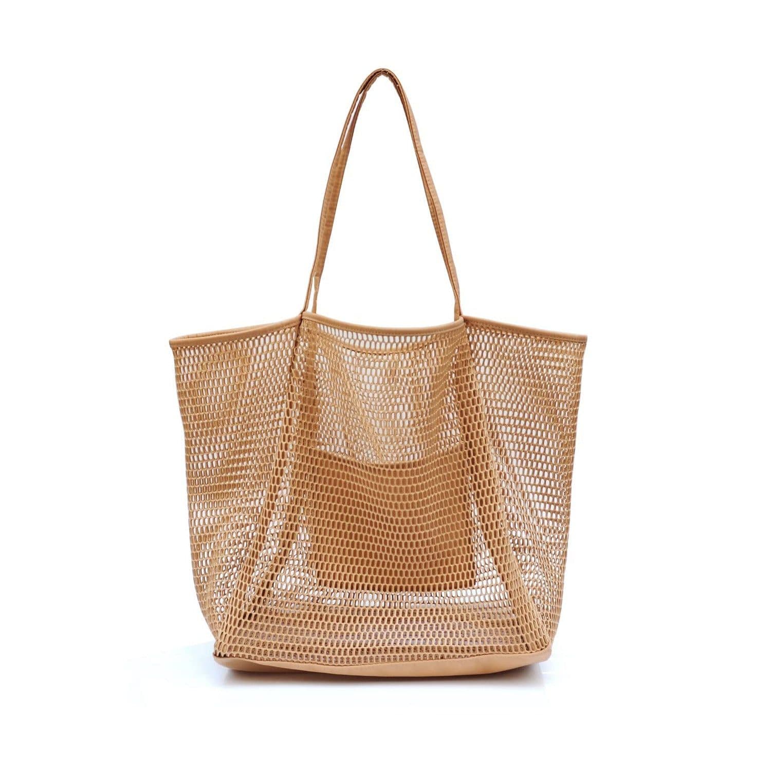 image-European Large Beach Bag, Mesh Tote, Travel Storage, Women's Outdoor Tote