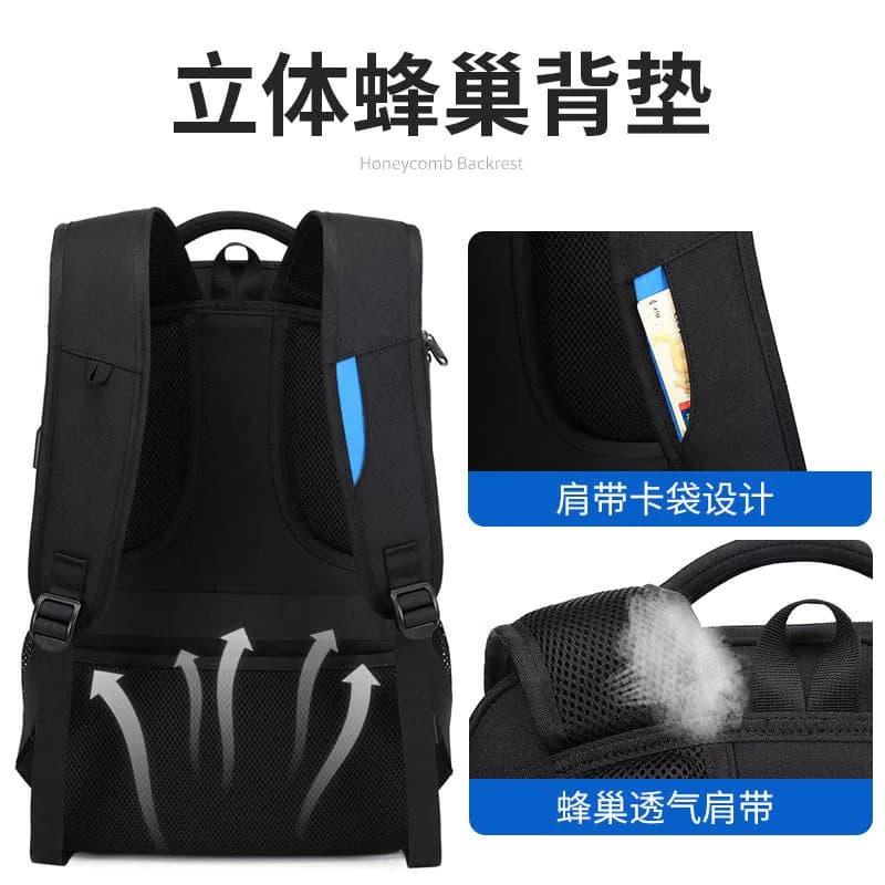 image-Cross-border new shoulder bag men's large-capacity casual backpack multi-functional business trip computer bag middle and high school student bag