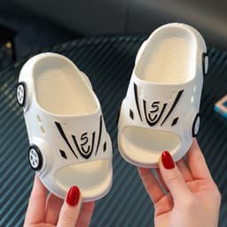 image-Kids' Cartoon Non-Slip Flip Flops - Pink Light Up, Size 36-37