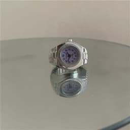 image-European Fashion Punk Watch Ring - Couples Mini Clock, Elastic, Retro (65 characters)