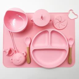 image-Baby Silicone Feeding Set - Fork Spoon & Placemat