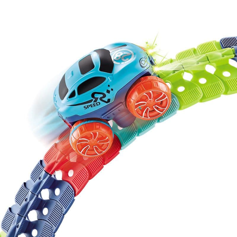 image-Soft rubber track roller coaster gravity-free track car cross-border e-commerce electric variety diy small train children's toys