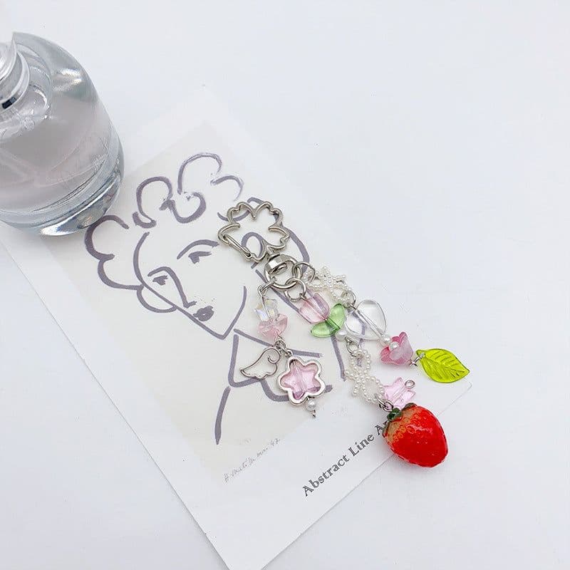 image-Original jewelry cute strawberry pendant keychain