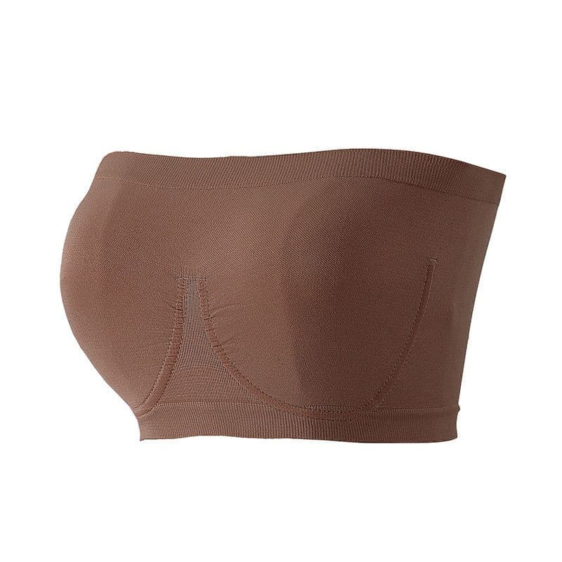 image-Seamless Strapless Bandeau Bra - Mocha XXXL Plus Size