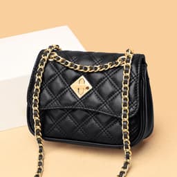 image-Niche Genuine Leather Shoulder Bag - Cream Small