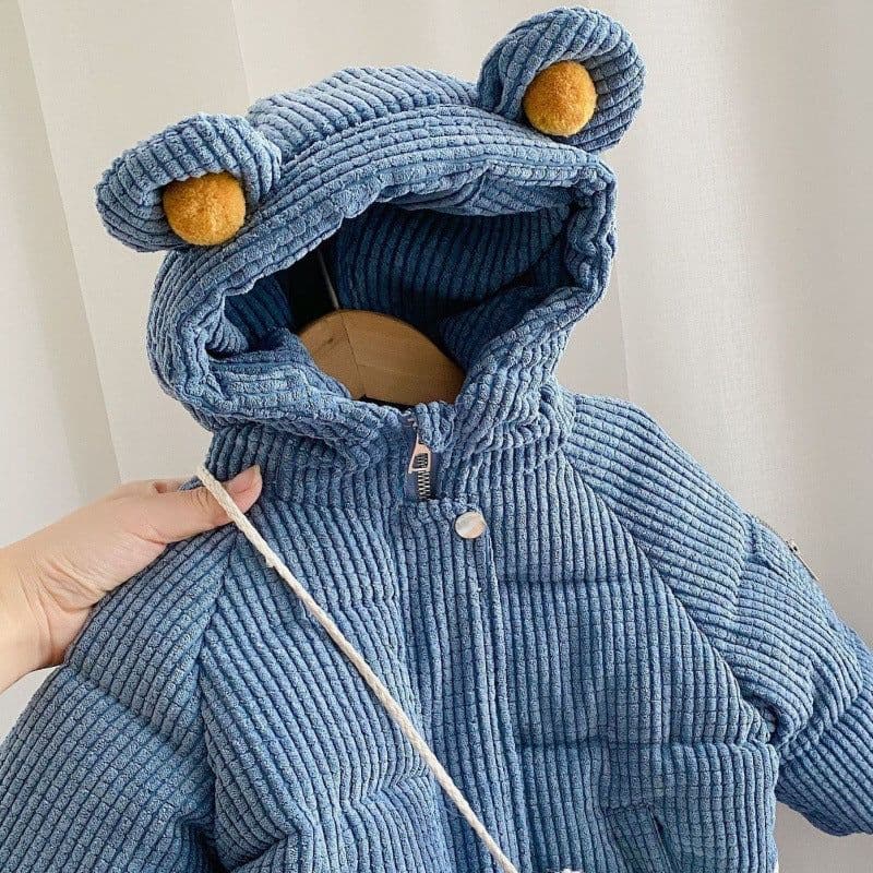 image-Girls Cartoon Hooded Cotton Jacket - Brown Winter