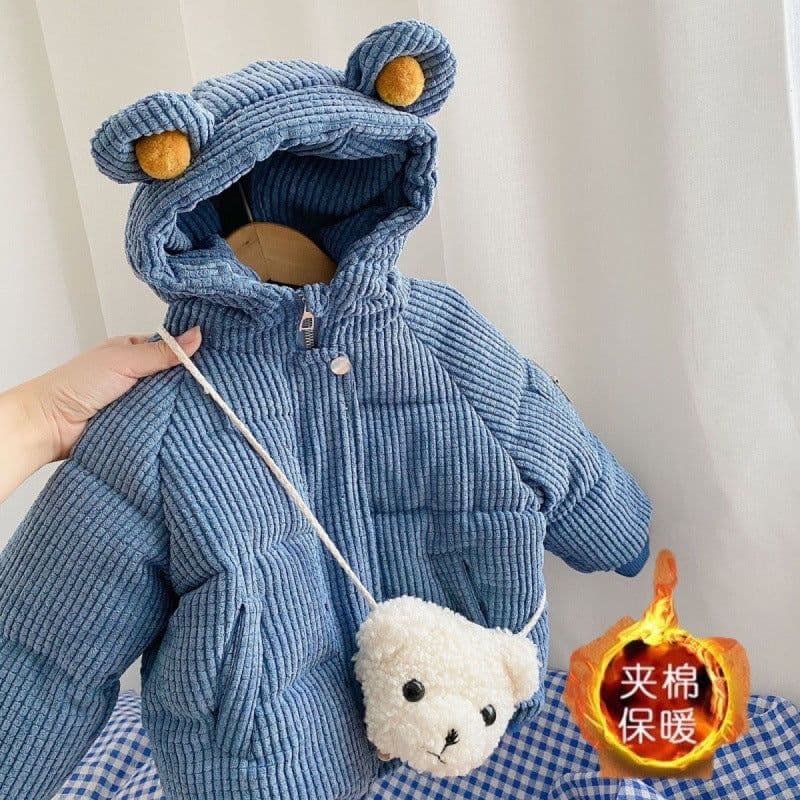 image-Girls Cartoon Hooded Winter Coat - Thickened Cotton - Brown