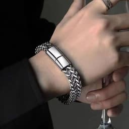 image-Hip-Hop Stainless Steel Men's Bracelet - Punk Style