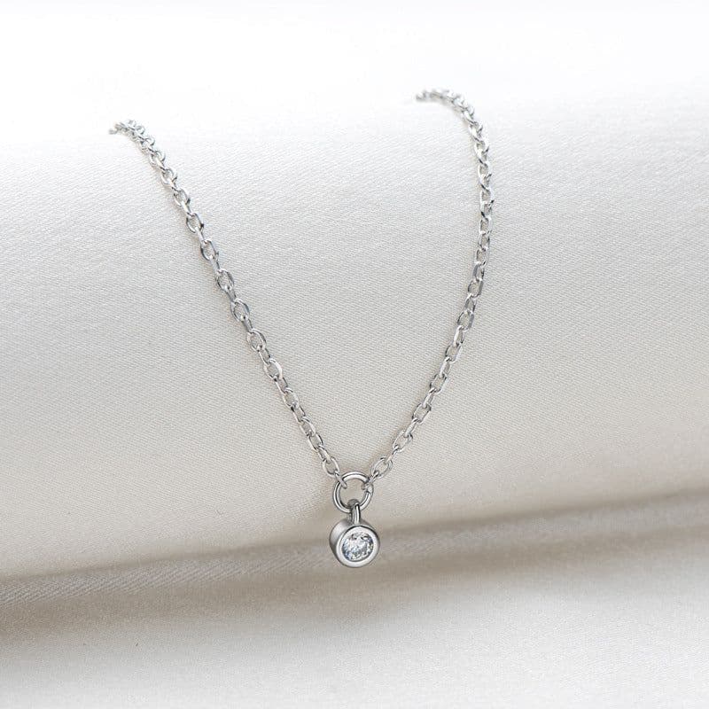 image-AINUOSHI Moissanite Necklace, 925 Silver, 0.3ct, European Style, 21-50cm
