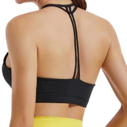 image-Womens Shockproof Gathered Fitness Bra for Running and Yoga Nylon Spandex Nude