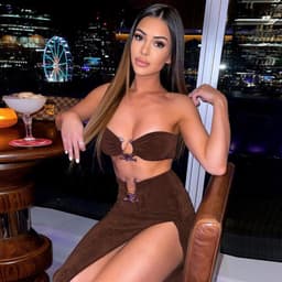 image-TUNNEL VISION Women's Two-Piece Set - Brown Sleeveless Skirt