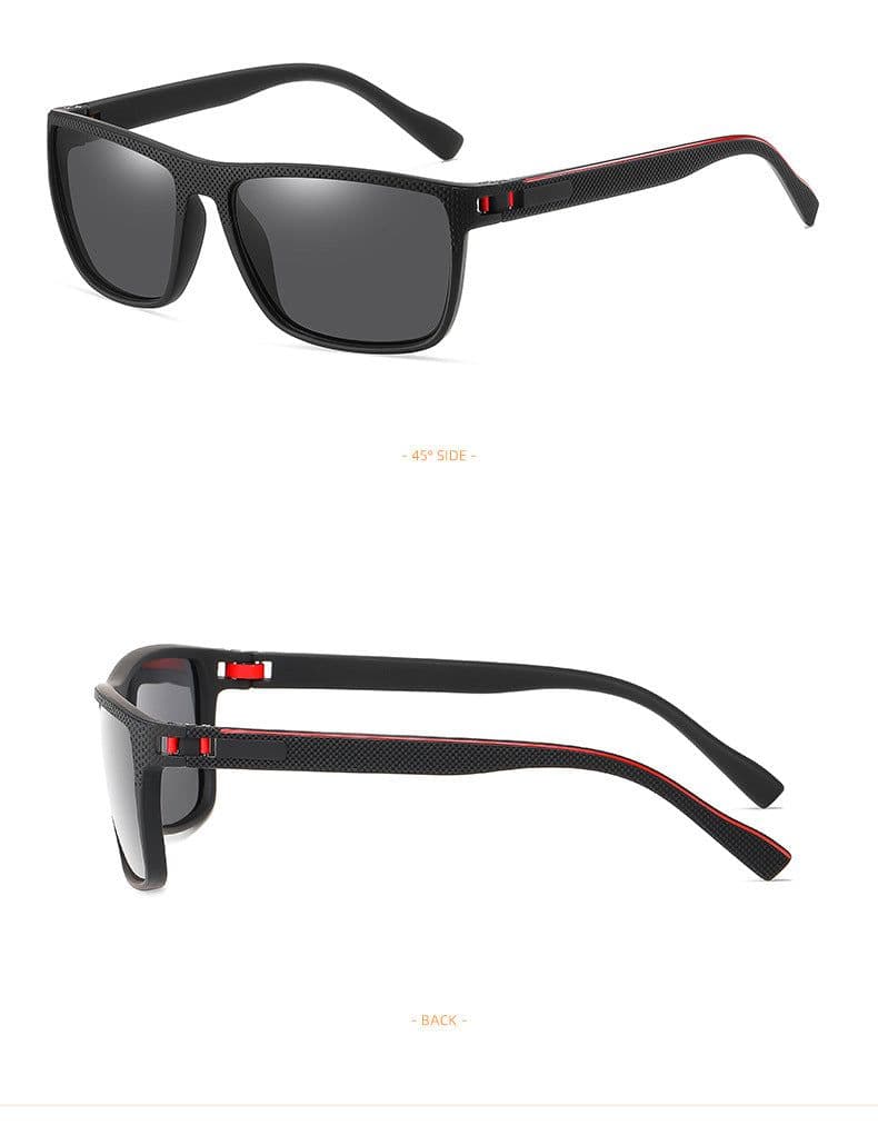 image-Polarized Sunglasses Men's Square Frame UV400 Black