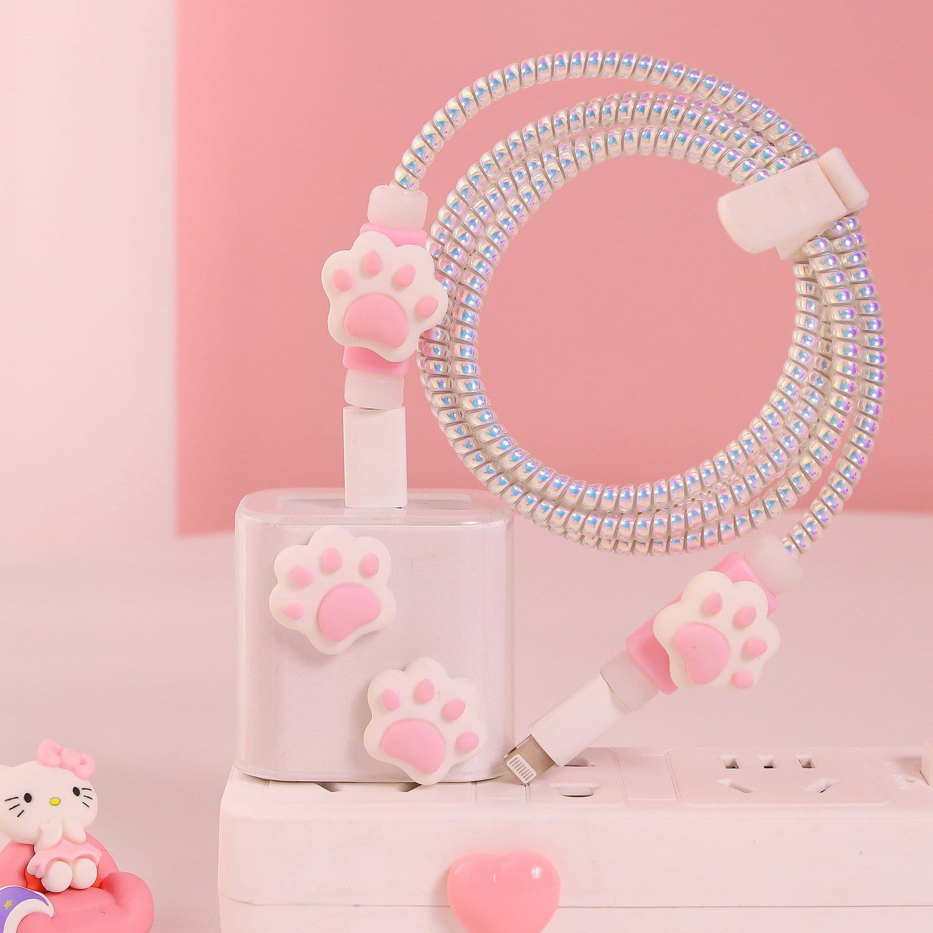 image-Girl's heart is suitable for Apple data cable protective cover ~ 20w mobile phone 11 charger head iphone13 shell ipad12