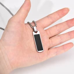 image-Men's Stainless Steel Lapis Lazuli Pendant