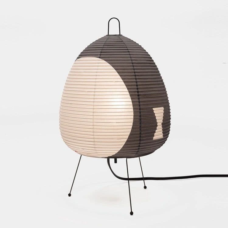 image-Japanese Noguchi Akari Rice Paper Floor Lamp Wabi-Sabi Style 1A Metal Orange