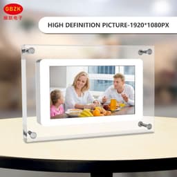 image-Amaboo 5-inch Acrylic Photo Frame - HD Video Player Transparent 2GB Storage
