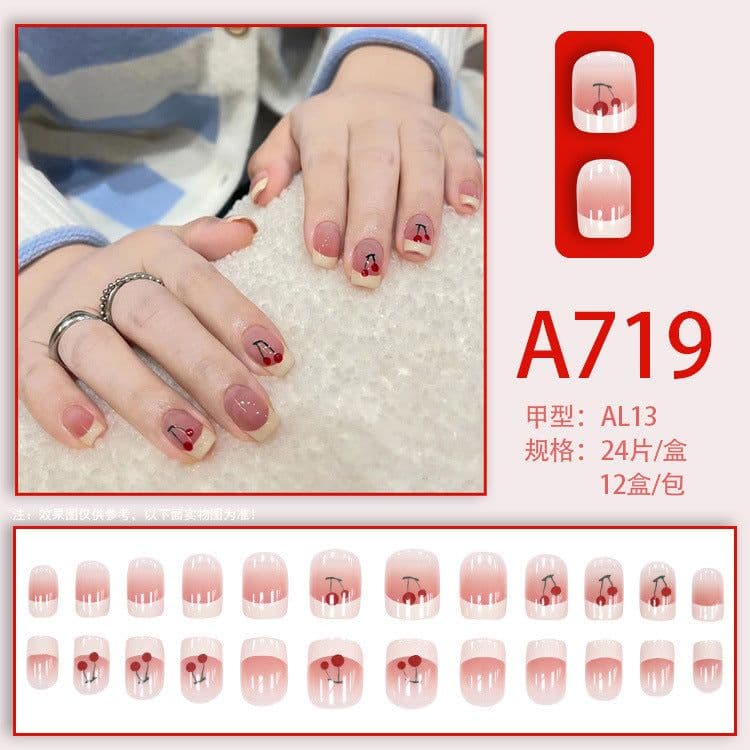 image-Autumn and winter gentle, sweet and pure desire INS style manicure wear nail polish girl whitening printed ice transparent fake nail polish