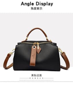 image-Boston Shoulder Bag - Black PU Casual