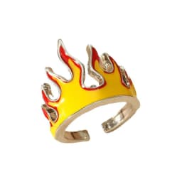 image-Ke Anni Flame Ring - Green Adjustable Alloy