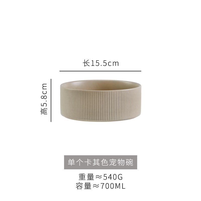 image-Hangyi Ceramics Double Bowl Pet Dish - Wooden Frame, Anti-Knock - 24 Pack