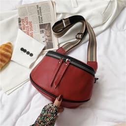 image-2022 Internet celebrity new trendy leather shoulder Messenger bag women's fashion all-match foreign style half-round saddle bag soft leather handbag
