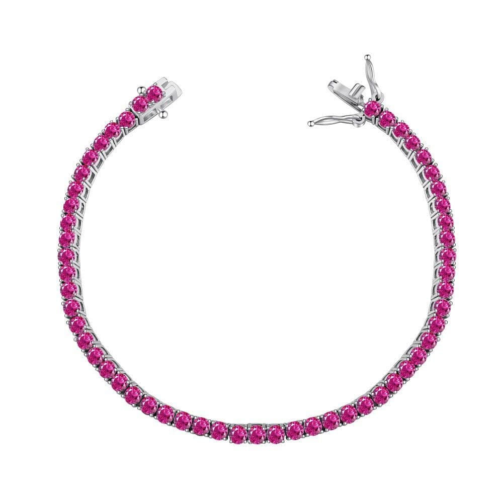 image-Sterling Silver 925 S925 Tennis Chain Bracelet - Geometry Zircon Fashion Jewelry for Women