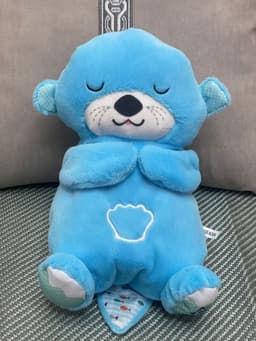 image-Breathing Bear Plush Toy - Dark Gray 30cm Soothing