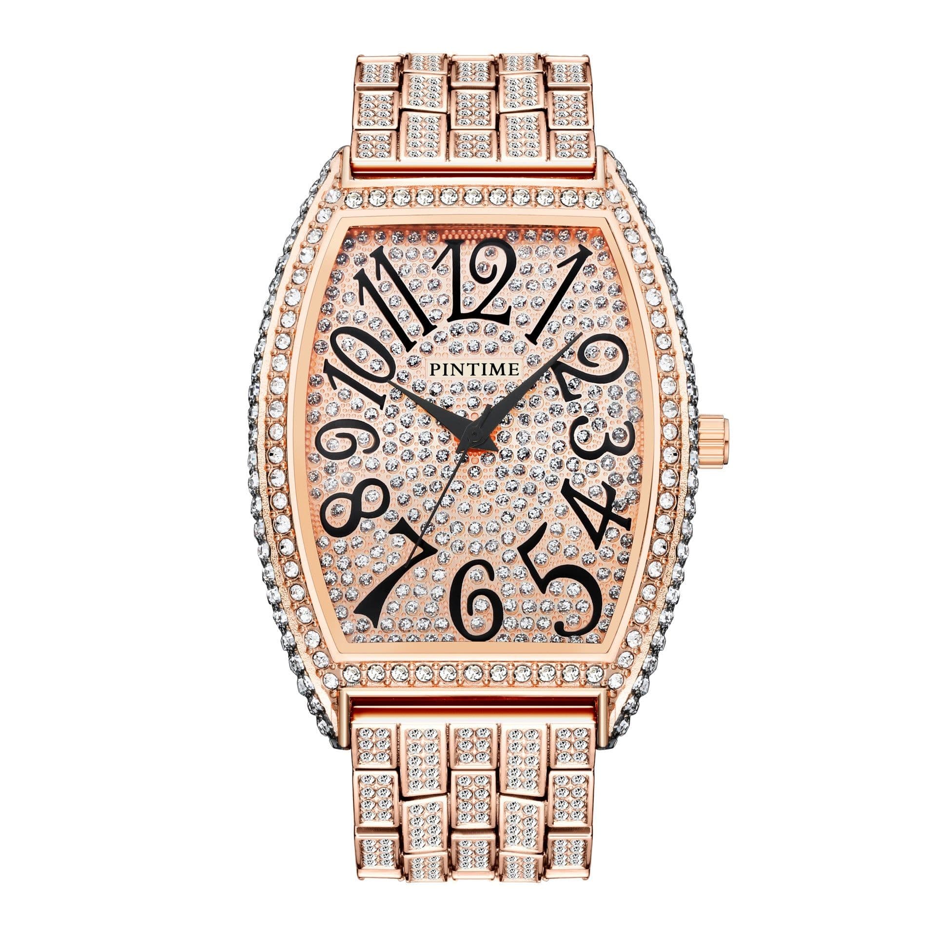 image-Pintime Men's Diamond Watch - Silver 50mm Sports Quartz