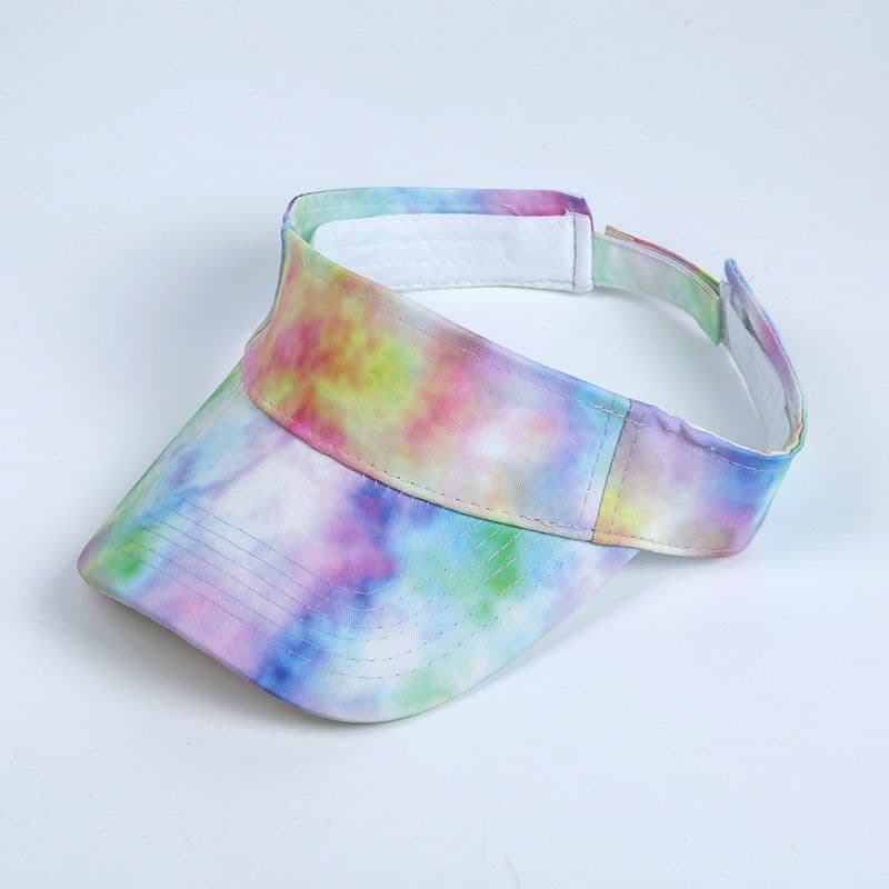 image-Hat female net red ins spring and summer tie-dye empty top peaked cap Korean version of trendy people outdoor sports baseball cap sun visor
