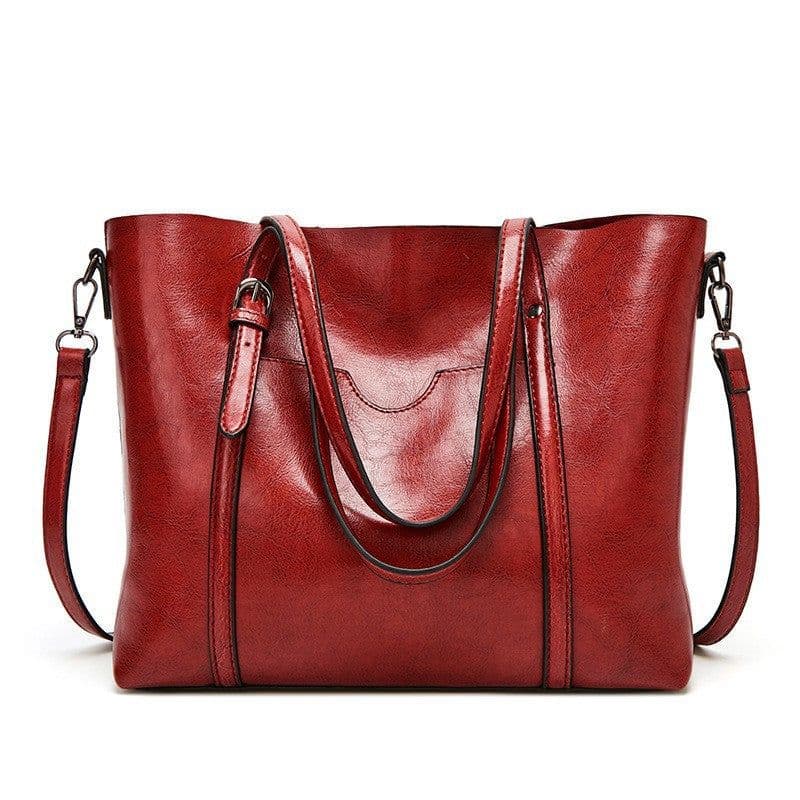 image-ANNMUU Tote Bag - Brown PU Leather Shoulder Bag