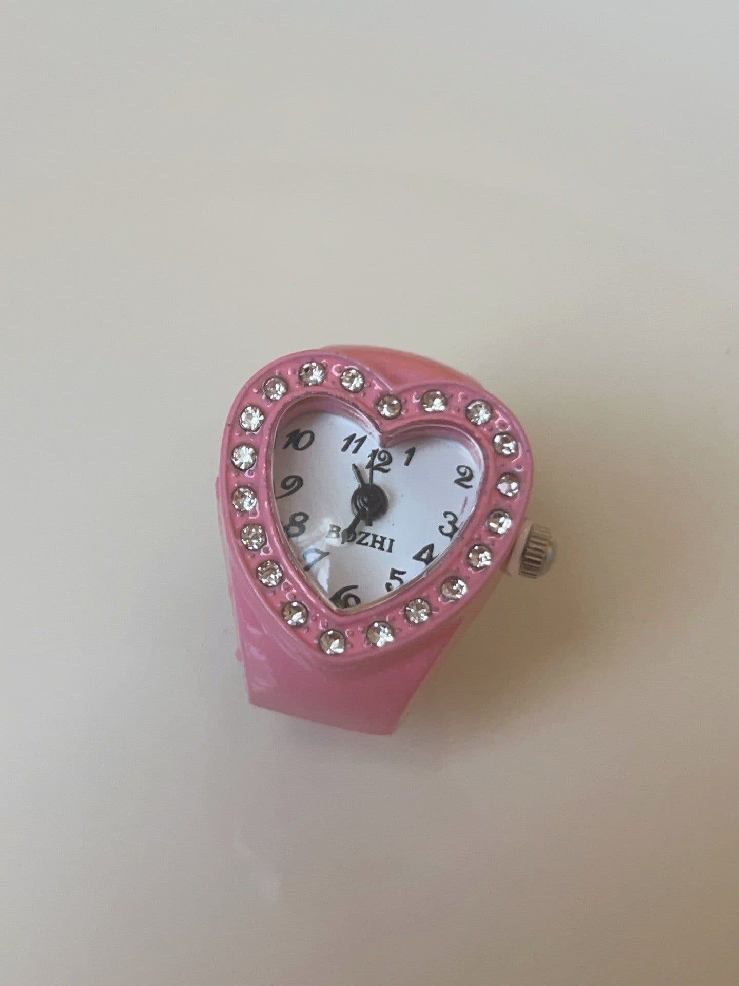 image-European Fashion Punk Watch Ring - Couples Mini Clock, Elastic, Retro (65 characters)